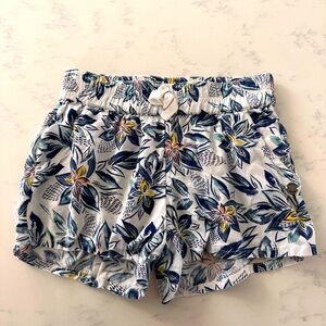 ROXY GIRL Hawaiian floral shorts size 5 blue white